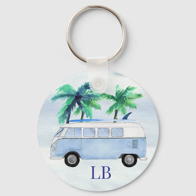 Surfs Up Monogrammed Key Ring (Front)