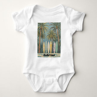 Surf's Up, Pastel Style Personalized Baby Bodysuit