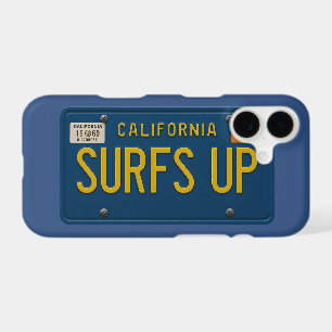 Surfs Up Retro 1969 California License Plate Phone