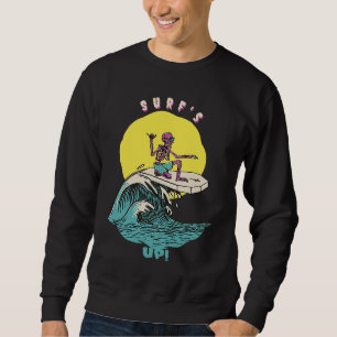 Surf's Up  Retro Surfer Present Sweatshirt