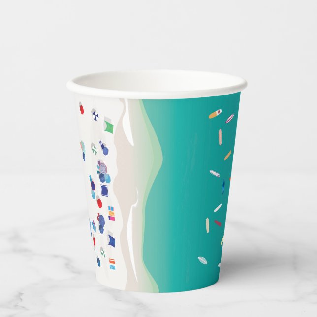 Surf's Up Summer Beach Party Paper Cup (Front)