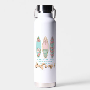 Surf's Up Summer Beach Surfboards Tropical Water Bottle