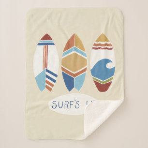 Surf's Up! Surfboards Sherpa Blanket
