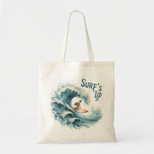 "Surf's Up" Surfing Graphic Tote Bag