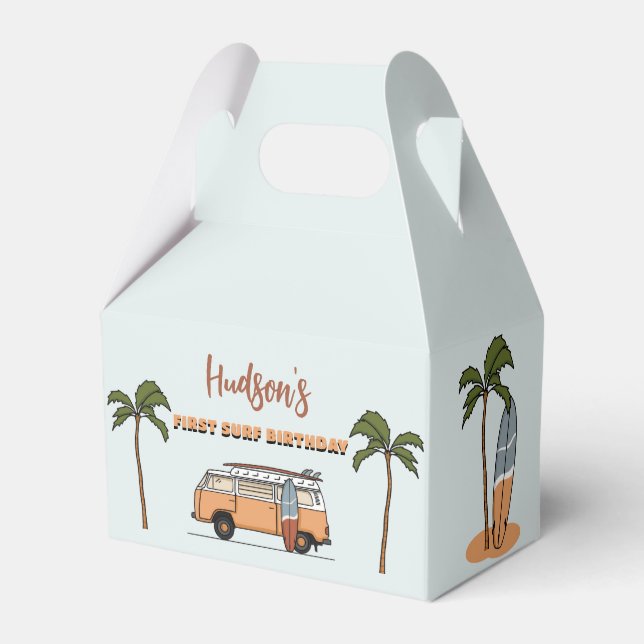 Surf's Up The Big One Surf First Birthday  Favour Box (Front Side)