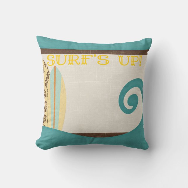 Surf's Up Throw Pillow (Front)