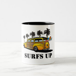 surfs up Two-Tone coffee mug