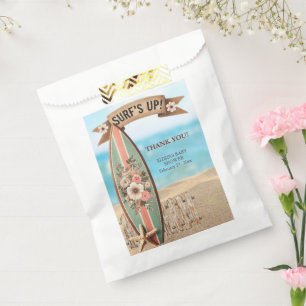 Surf's Up Vintage Floral Baby Shower Favour Bag