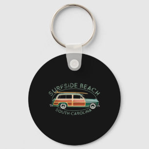 Surfside Beach South Carolina Vintage Surfing Desi Key Ring