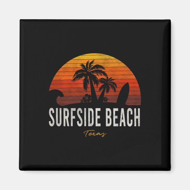 Surfside Beach Tx Texas Beach Palms Vacation Surf  Magnet (Front)