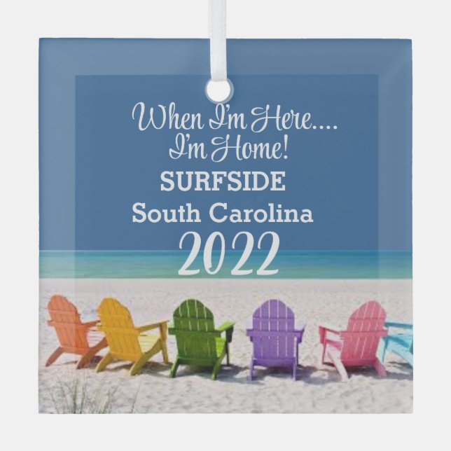 SURFSIDE SOUTH SC BEACH LOVER GIFT ORNAMENT (Front)