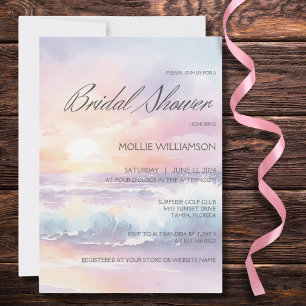 Surfside Sunset Bridal Shower Invitation