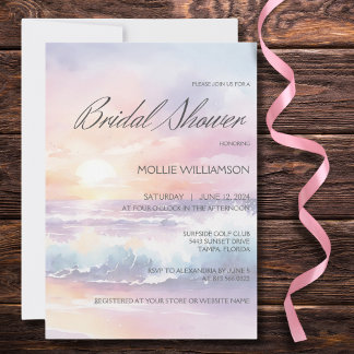 Surfside Sunset Bridal Shower Invitation