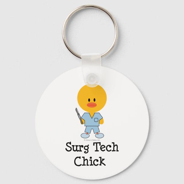 Surg Tech Chick Keychain
 Key Ring (Front)