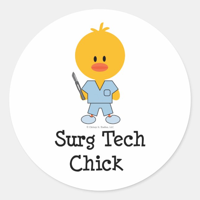 Surg Tech Chick Stickers
 Classic Round Sticker (Front)