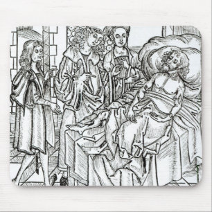 Surgeon and assistants visit a badly wounded man, mouse pad