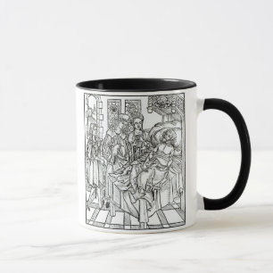 Surgeon and assistants visit a badly wounded man, mug