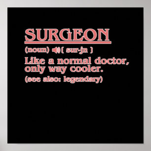 Surgeon Definition Surgery Medical Doctor Neurolog Poster