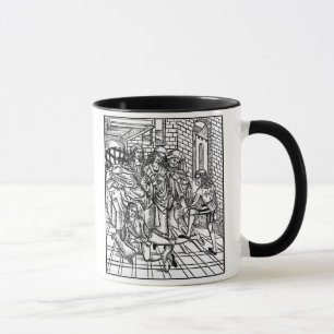 Surgeon directs as an assistant breaks and resets mug