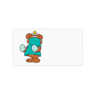 surgeon doctor teddy bear design label