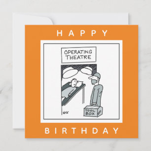 Surgeon Entering Operating Theatre Cartoon Card
