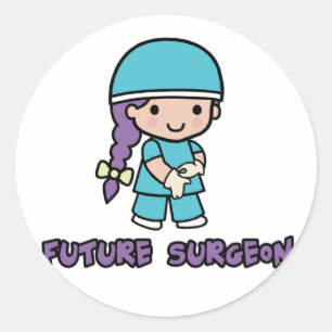 Surgeon (girl) classic round sticker