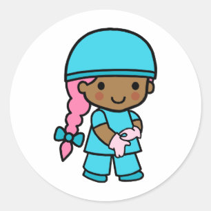 Surgeon Girl Classic Round Sticker