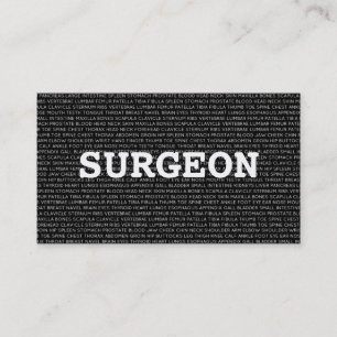 Surgeon Medical Words Business Card
