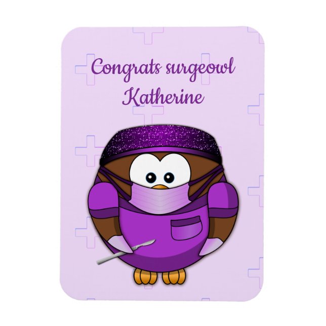 surgeon owl girl magnet (Vertical)