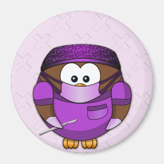 surgeon owl girl magnet (Front)