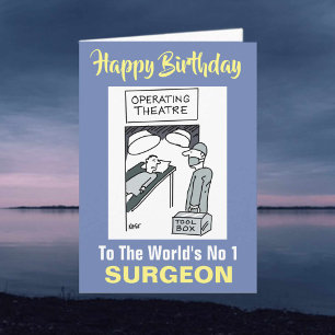 Surgeon with Toolbox - Happy Birthday Card