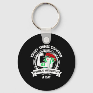 Surgery Gift - Flexing Woman Kidney Stones Survivo Key Ring