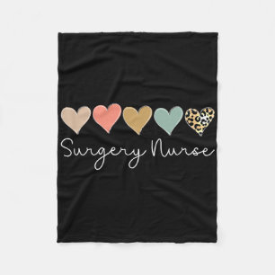 Surgery Nurse Leopard Heart, Valentine's Day Nursi Fleece Blanket