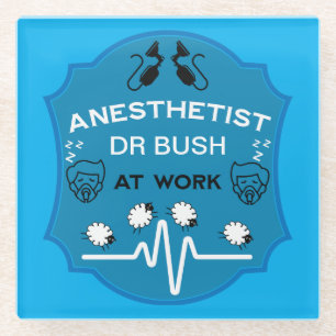Surgical Anaesthetist Glass Coaster