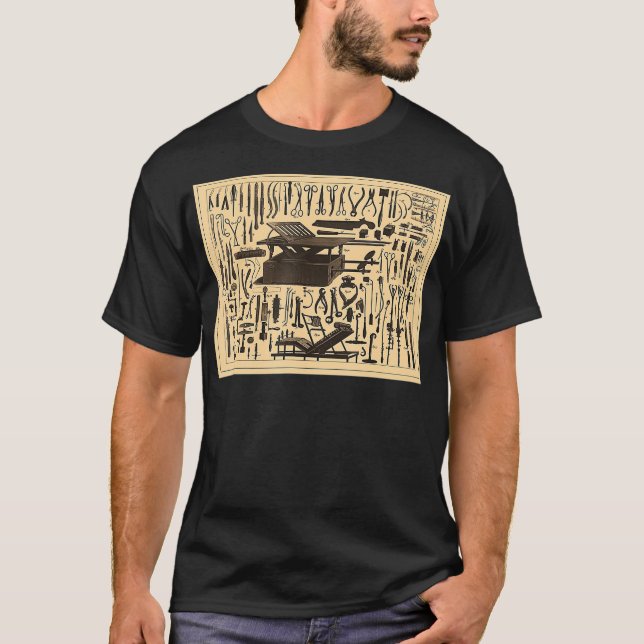 Surgical Instruments Vintage Diagram  T-Shirt (Front)