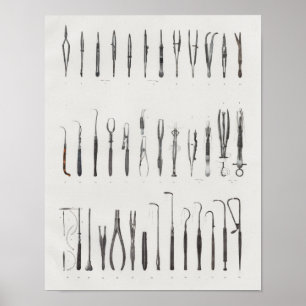 Surgical Medical Instruments Vintage Anatomy Print