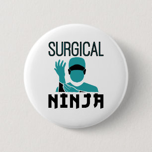 Surgical Ninja Scrub Tech Technologist 6 Cm Round Badge