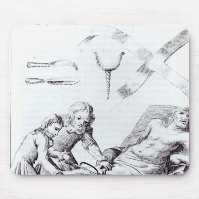 Surgical operation to amputate a leg mouse pad (Front)