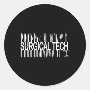 Surgical Tech Instruts Surgical Technologist Scrub Classic Round Sticker