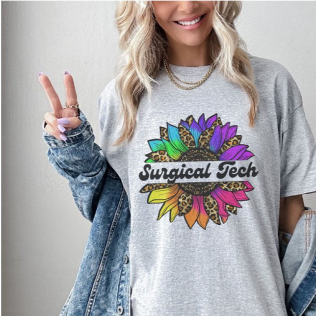 Surgical Tech Profession Rainbow Sunflower  T-Shirt (Surgical Tech Profession Rainbow Sunflower T-Shirt
)