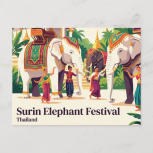 Surin Elephant Festival Thailand Postcard
