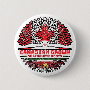 Surinam Surinamese Canadian Canada Tree Roots Flag 6 Cm Round Badge