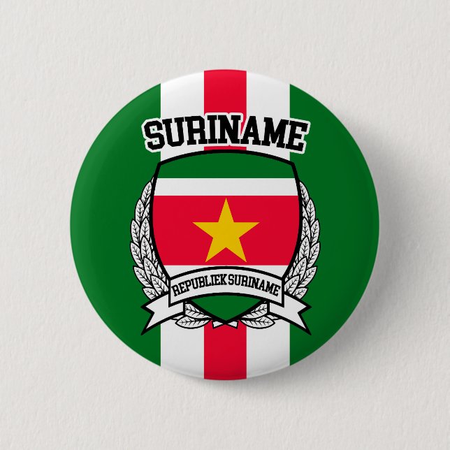 Suriname 6 Cm Round Badge (Front)