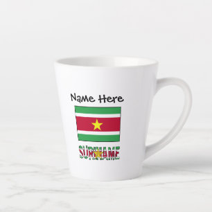 Suriname and Surinamese Flag Personalised Latte Mug