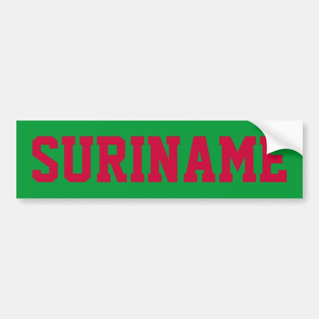Suriname Bumper Sticker (Front)