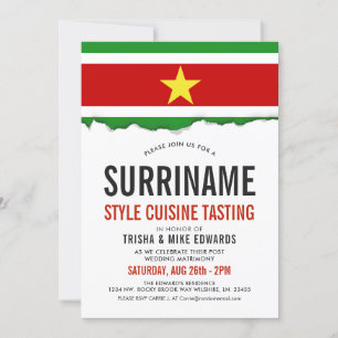 Suriname Cuisine   Party Flag White Invite