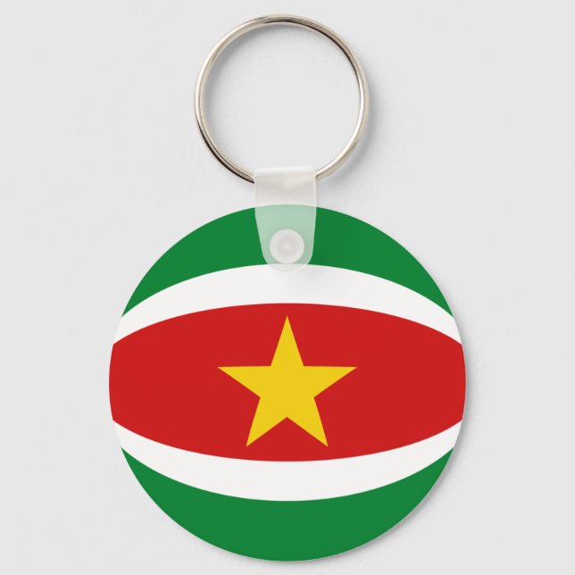 Suriname Fisheye Flag Keychain (Front)