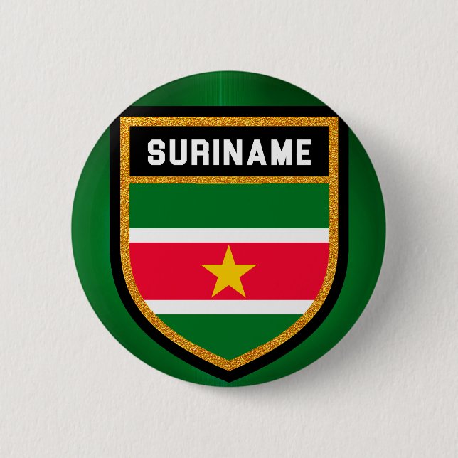 Suriname Flag 6 Cm Round Badge (Front)