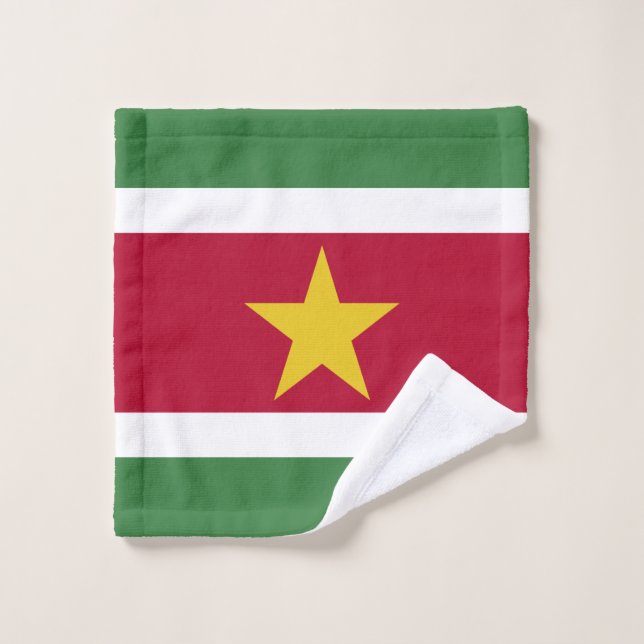 Suriname Flag Bath Towel Set (Wash Cloth)