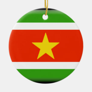 Suriname Flag Ceramic Ornament